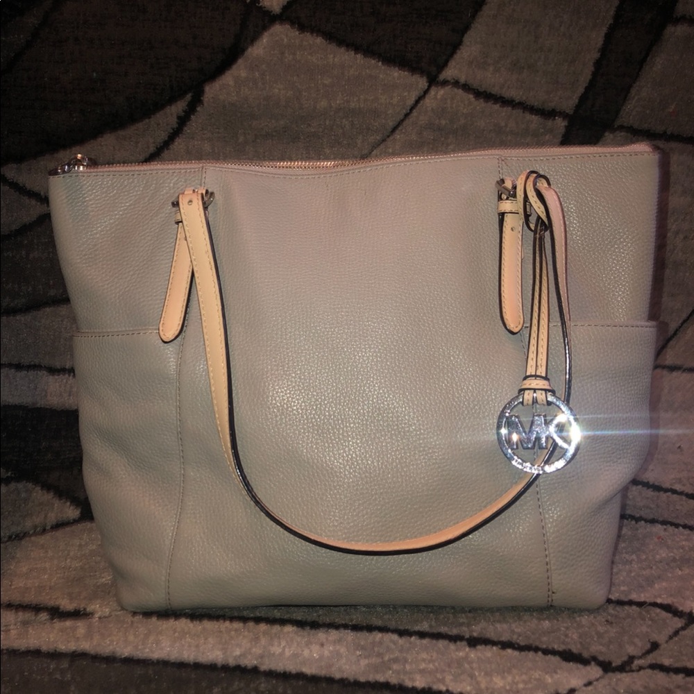 Grey Leather Michael Kors Tote